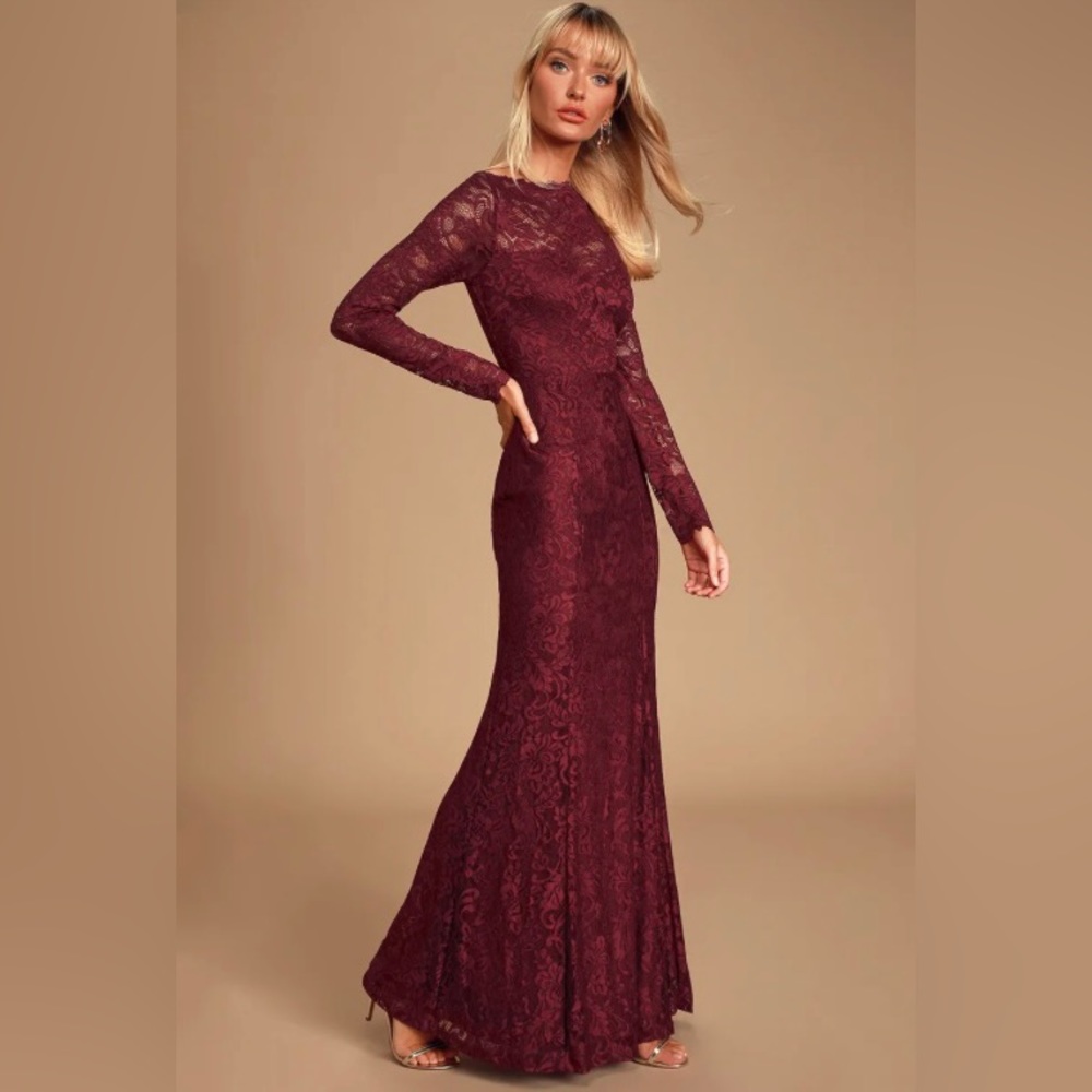 Worn (ONCE) Lulus Maxi Lace Dress